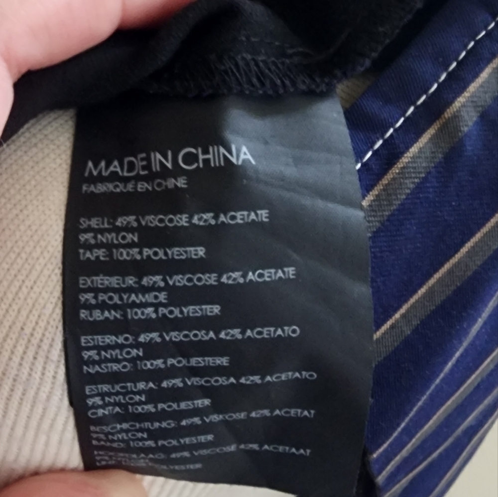 Club Monaco navy striped midi dress 6 - Picture 2 of 7